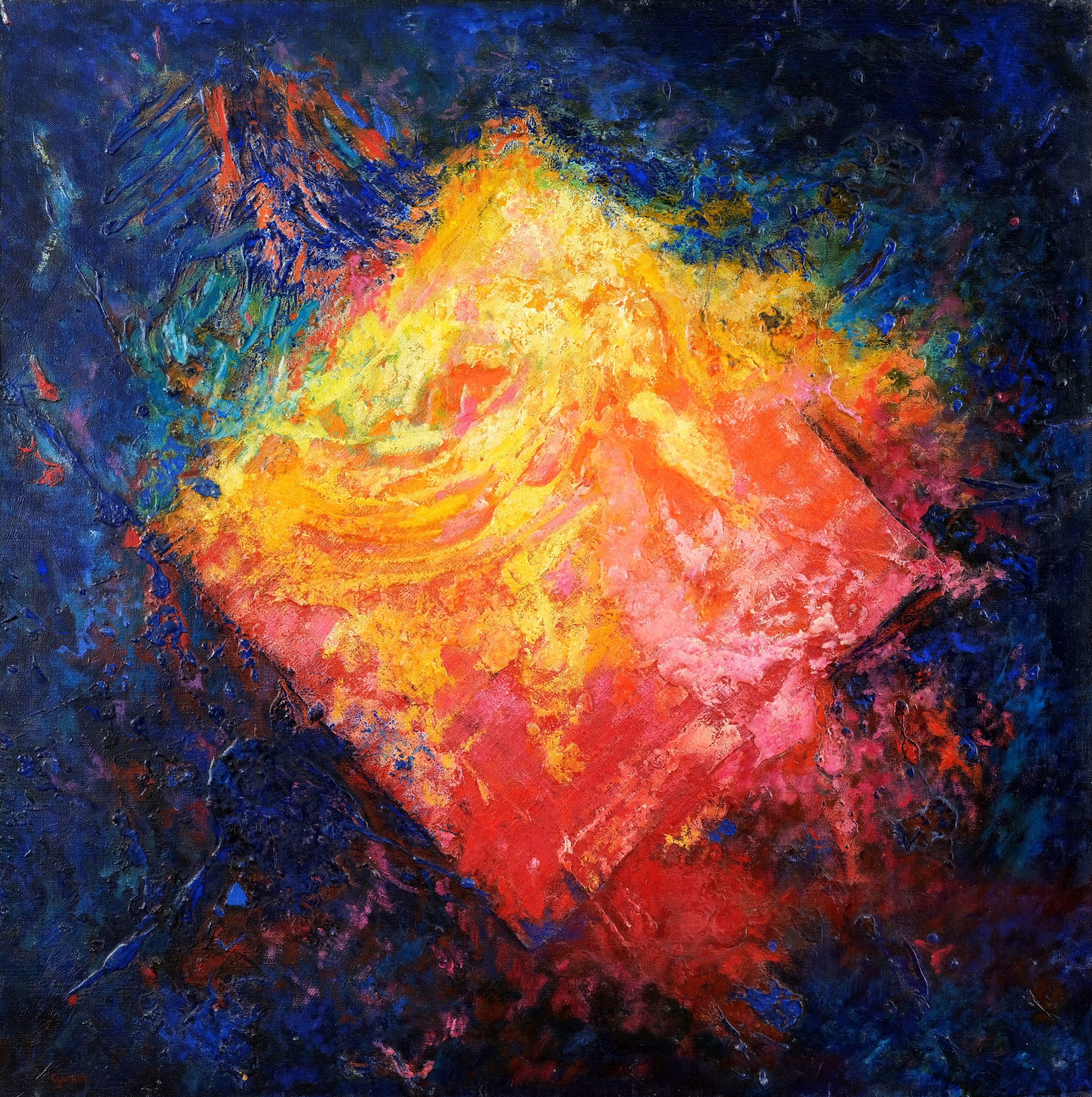 Losange, huile sur toile 80 X 80 cm