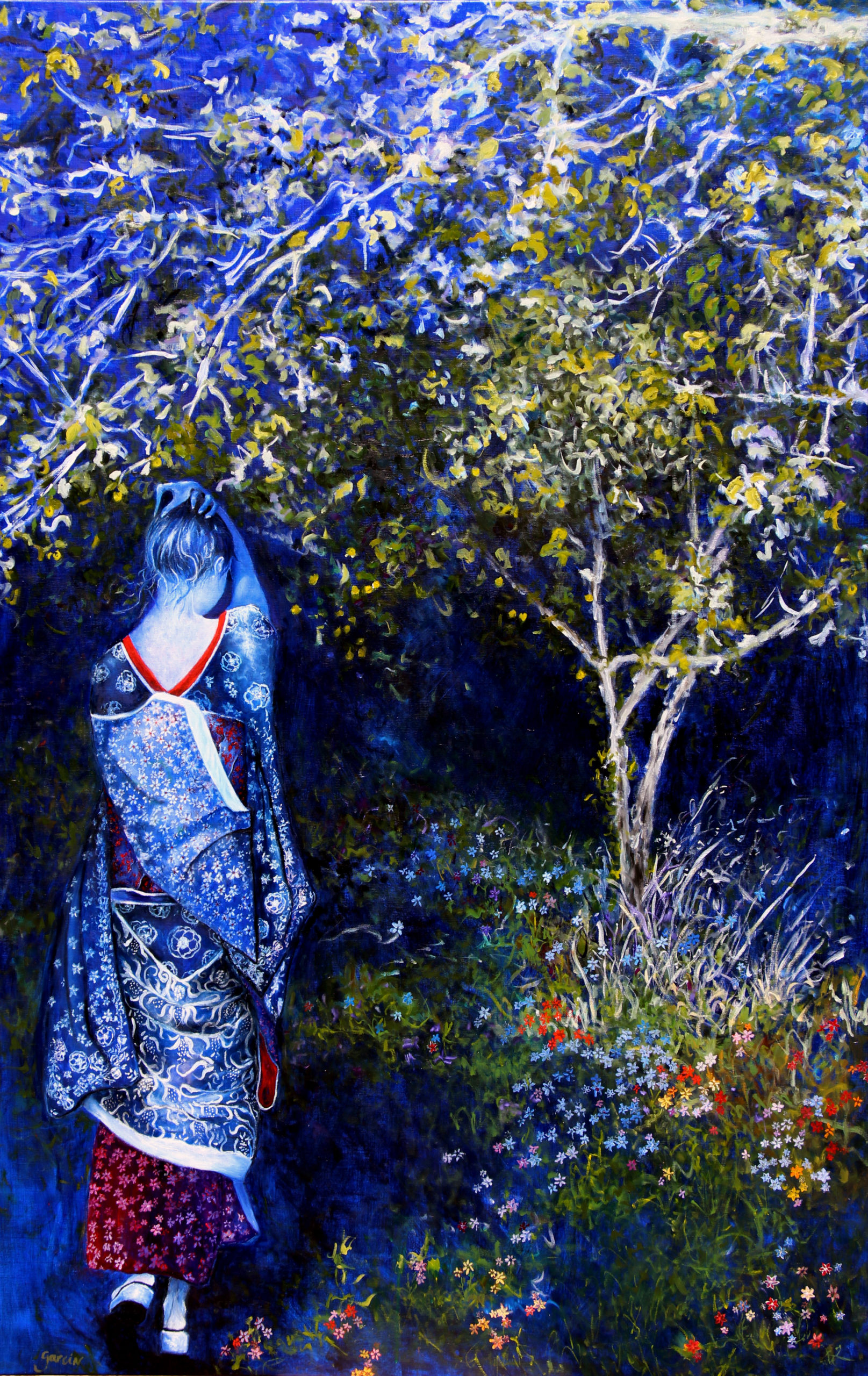 Claire de lune, 2020, huile sur toile 160 X 100 cm
