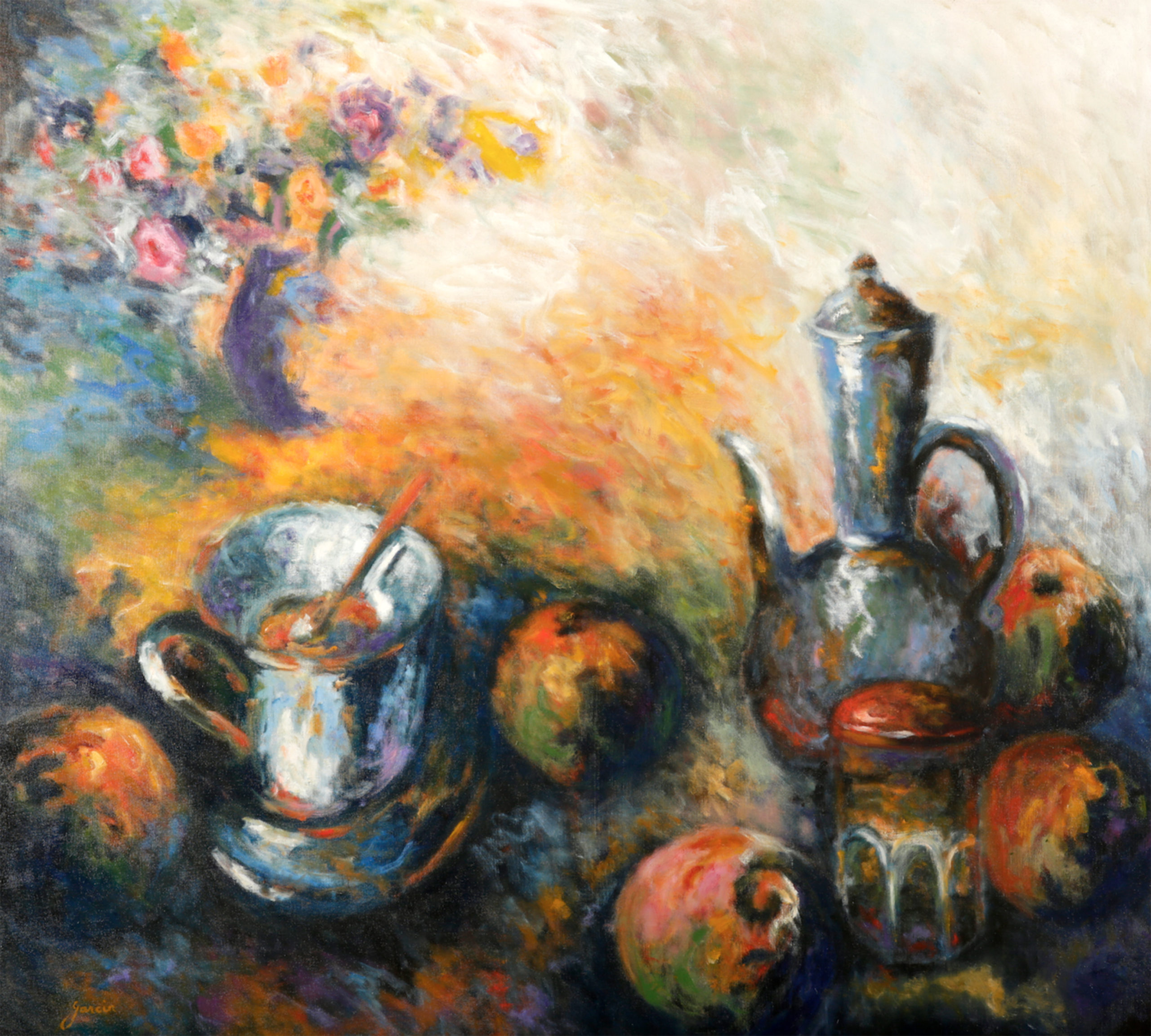Déjeuner en paix,  2005 huile sur toile 130 X 100 cm