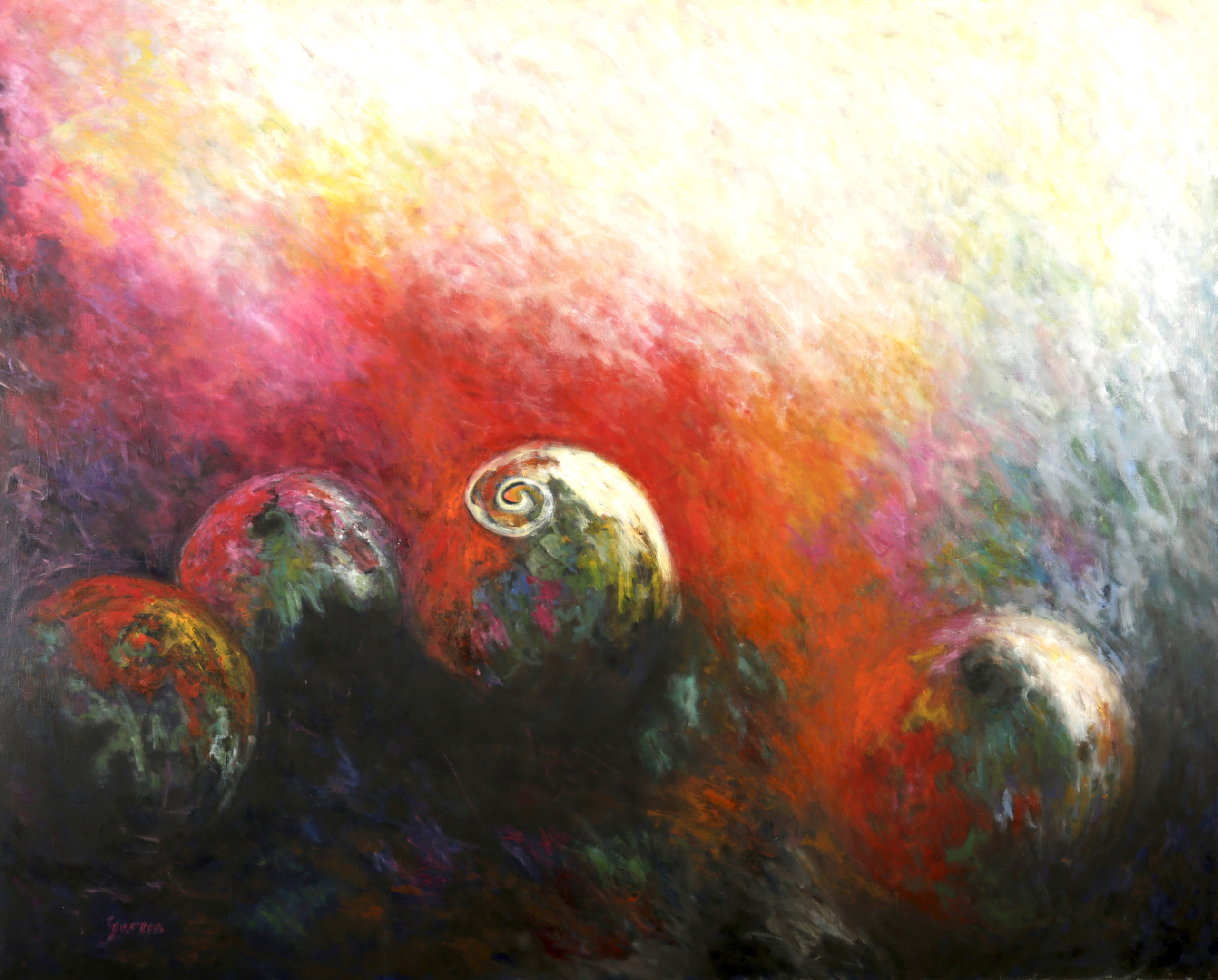 Spirale, huile sur toile 160 X 130 cm