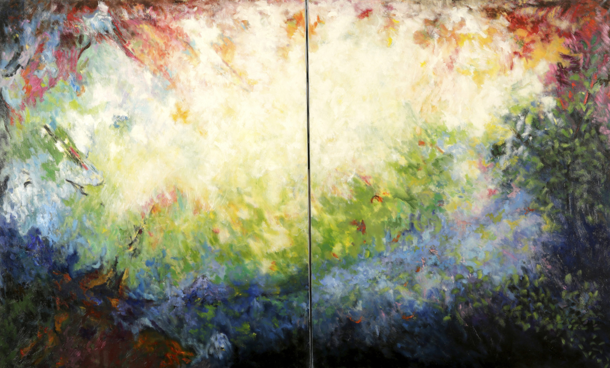 Diptyque,  huile sur toile 160 X 100 cm