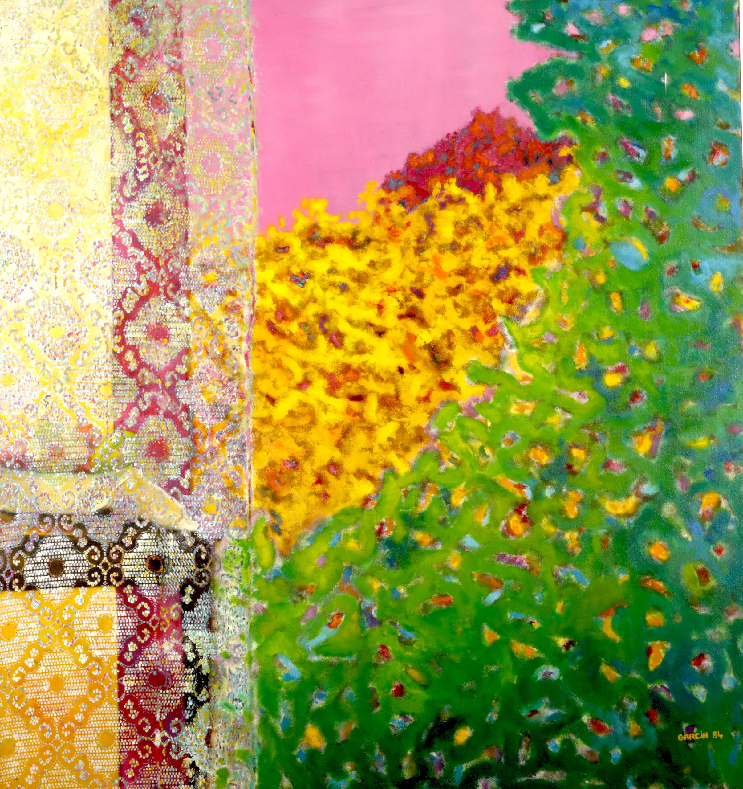 Rideau de dentelle, 1984, huile sur toile 130 X 130 cm