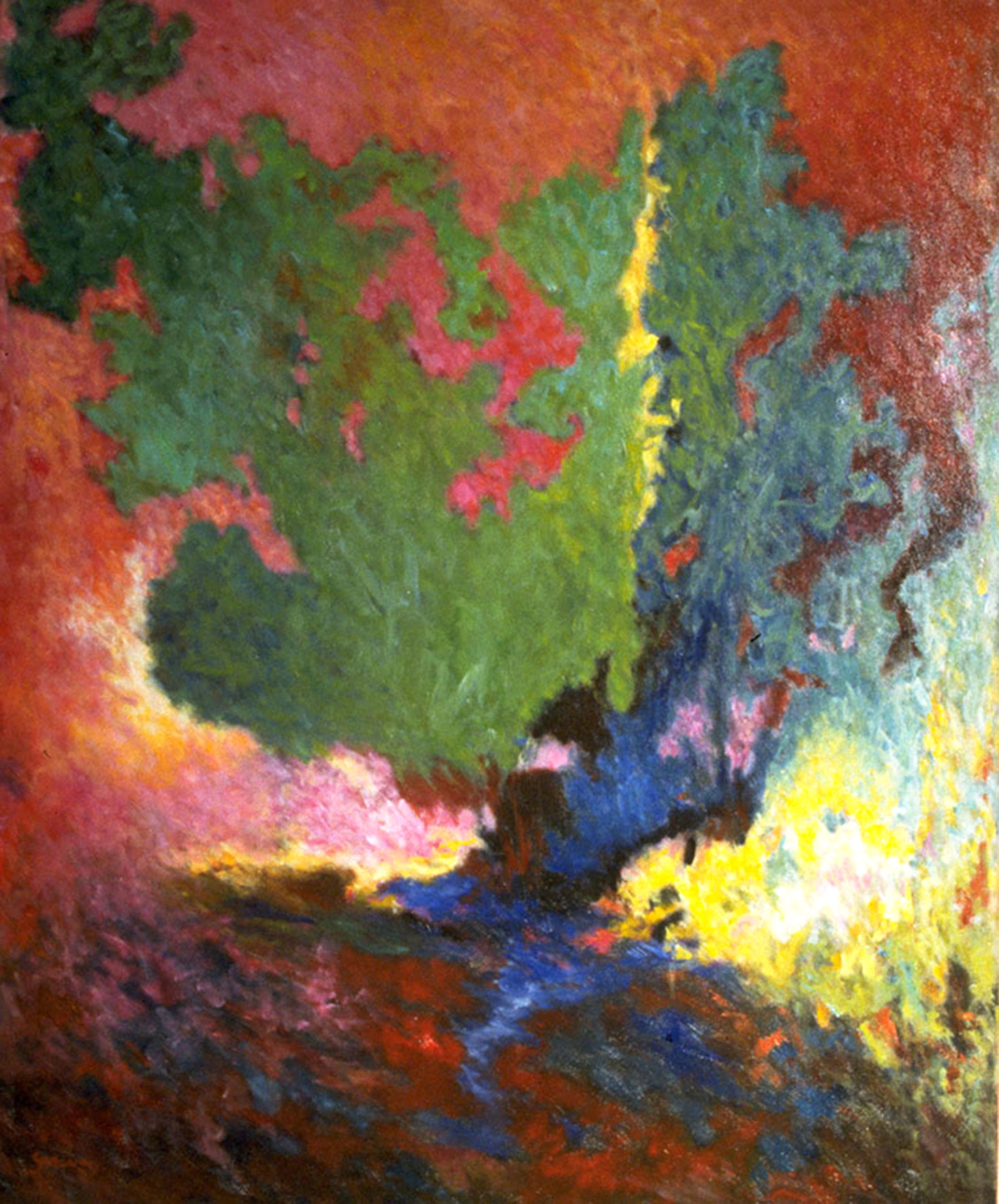 « L&rsquo;Embrasement du Vivant », huile sur toile 100 X 82 cm