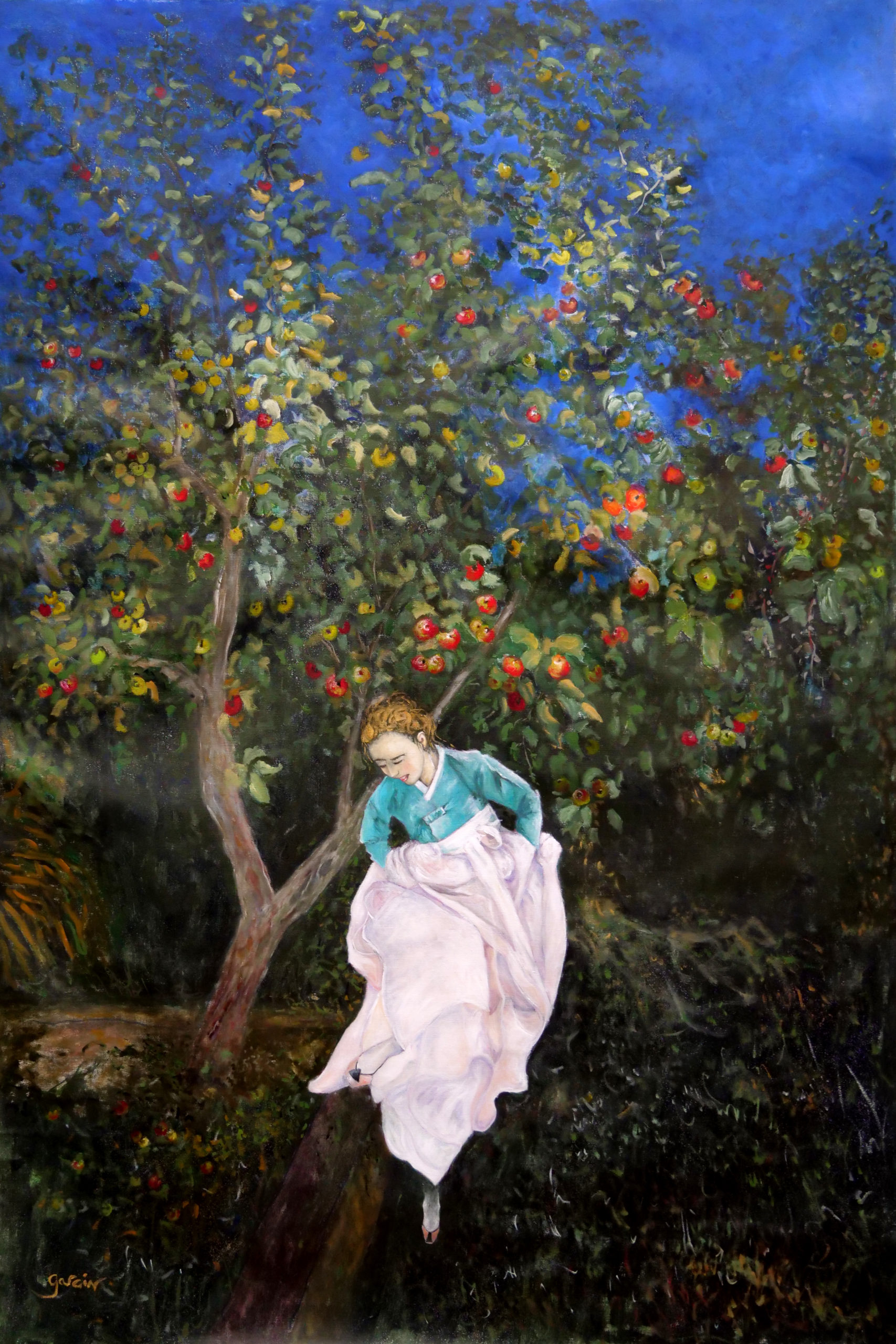 « Origines », 2021, huile sur toile 155 X 105 cm