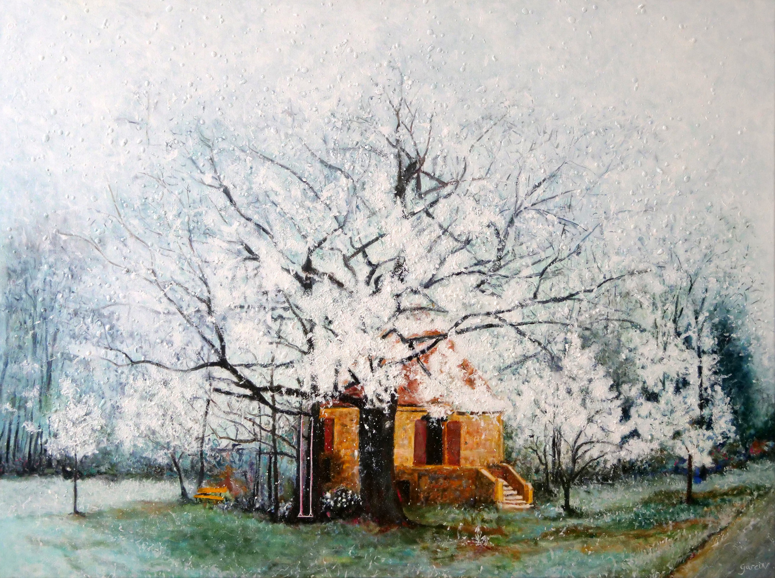 Givre, huile sur toile  2022, 150 X 105 cm.