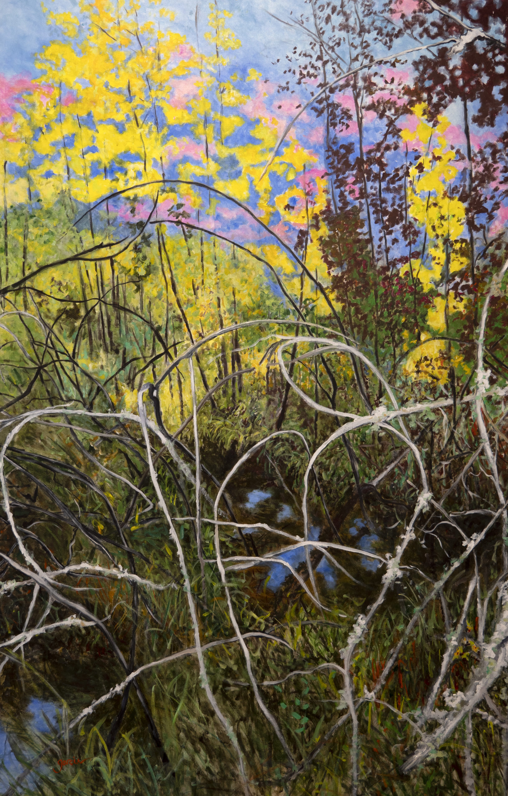 Refuge, huile sur toile, 150 X 96 cm, 2024