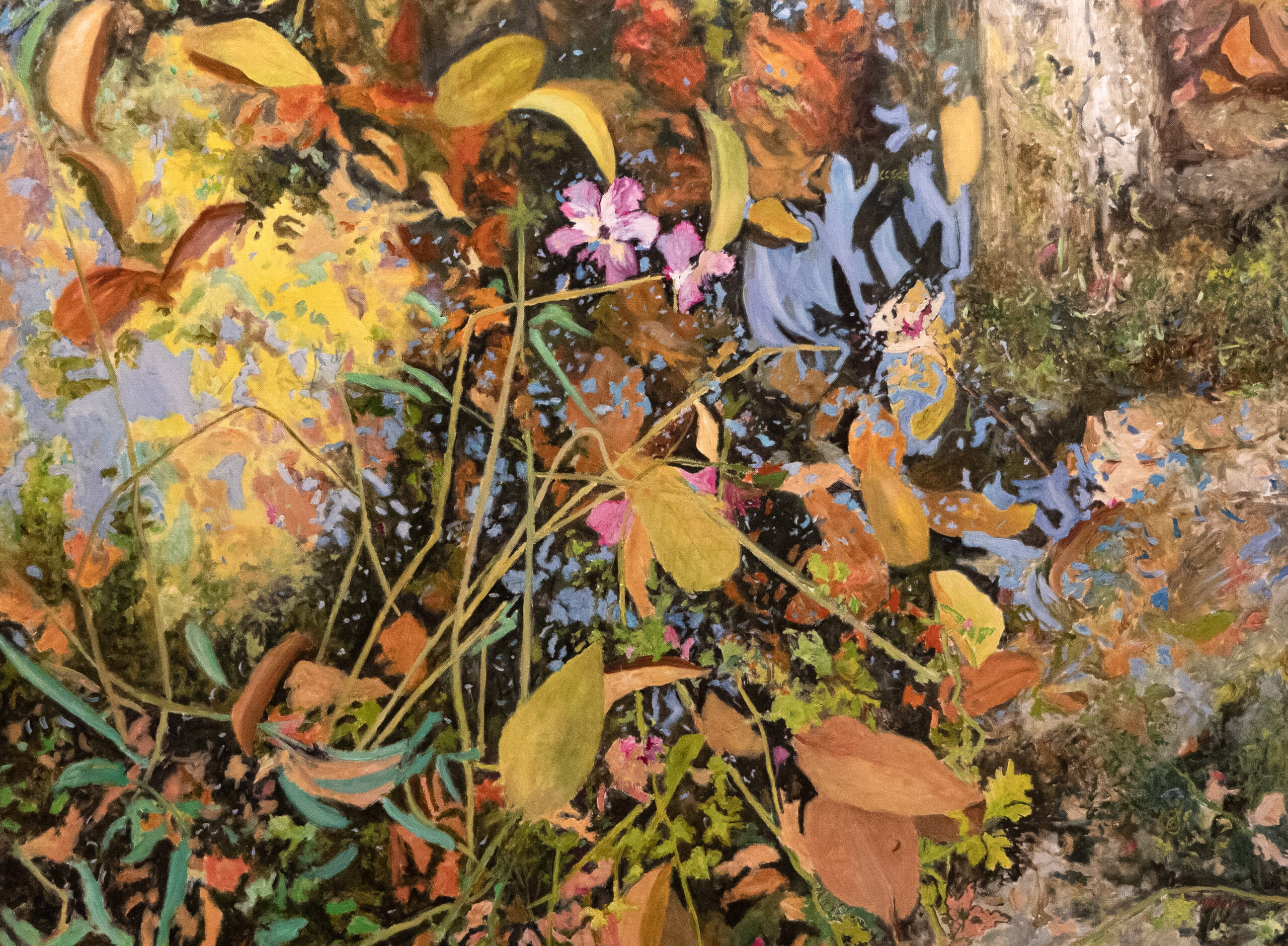 « ICI la mare aux reflets », huile sur toile, 2024